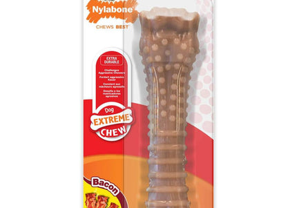 Nylabone Extreme Chew Bacon Bone – Durable Large Chew Toy with Realistic Bacon Flavor