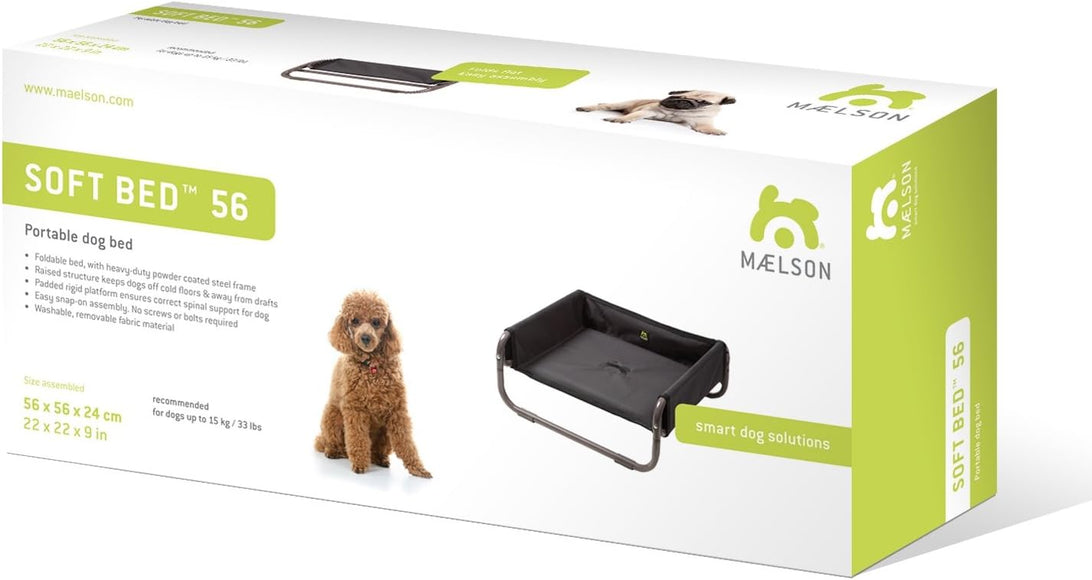 Maelson Soft Bed Tan – Solid Framed Dog Bed, Beige, Large Size 86cm, Supportive Comfort