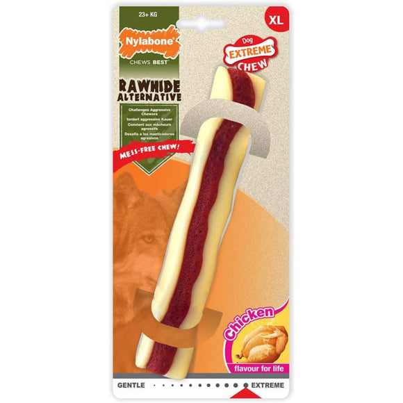 Nylabone Extreme Rawhide Roll – XL Hard Chew, Chicken Flavor, Long-Lasting Design