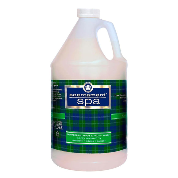 Best Shot Spa Berry Amaretto Face & Body Wash – Concentrated Relaxing Cleanser with Cranberry and Vanilla, 3.8L