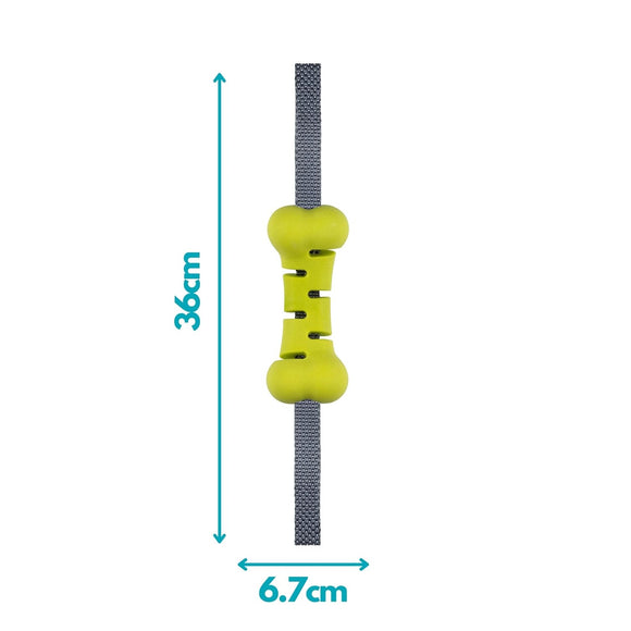 Nuzzle Puzzle Fling N Forage Bone 36cm – Rubber Bone with Handles, Versatile Fetch and Treat Toy