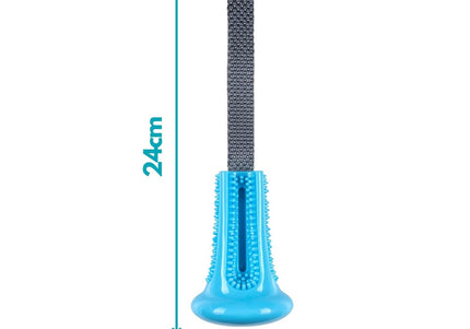 Nuzzle Puzzle Fling N Forage Bell Rubber Dog Toy with Handle and Treat Bell – Durable Interactive Play