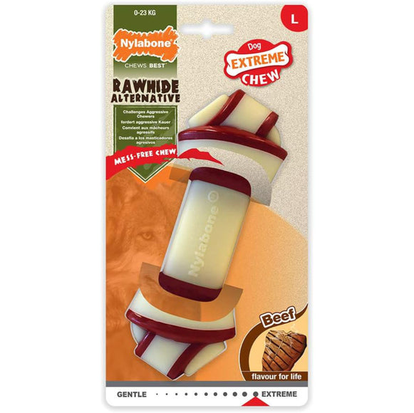 Nylabone Extreme Beef Knot Chew – Large Durable Beef-Flavored Chewing Toy