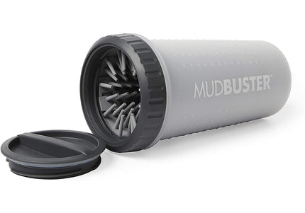 Dexas Lidded Mudbuster Large – Silicone Paw Cleaner with Secure Lid, Blue, Size L
