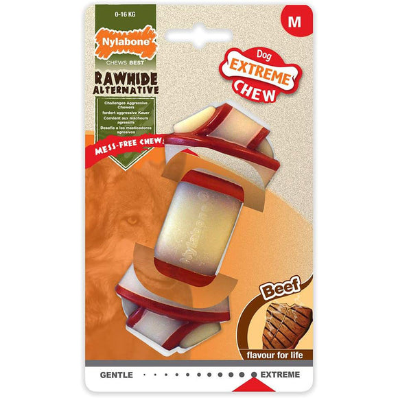 Nylabone Extreme Beef Knot Chew – Large Durable Beef-Flavored Chewing Toy