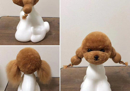 Mr. Jiang Teddy Head Replacement Hair – Brown Synthetic Fur, Realistic Texture, Easy to Attach