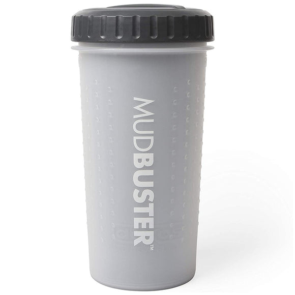 Dexas Lidded Mudbuster Large – Silicone Paw Cleaner with Secure Lid, Blue, Size L