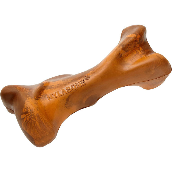 Nylabone Strong Rubber Bone – Beef Scented Durable Chew Toy, Small Size, Dark Sauce Aroma