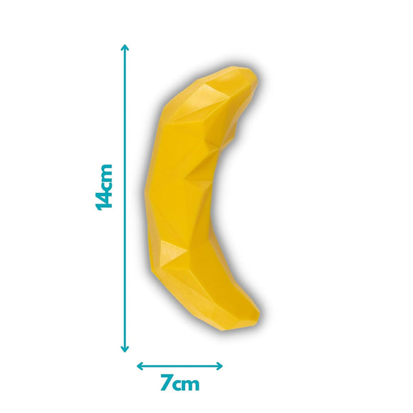 Nuzzle Puzzle Puppy Banana Treat Toy – Bouncing Floating Chew, 14cm, Banana Shape