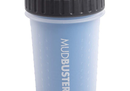 Dexas Lidded Mudbuster Medium – Closeable Silicone Paw Cleaner, Blue, Easy-Clean Design