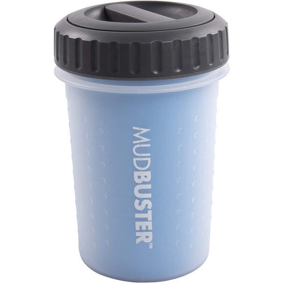 Dexas Lidded Mudbuster Medium – Closeable Silicone Paw Cleaner, Blue, Easy-Clean Design