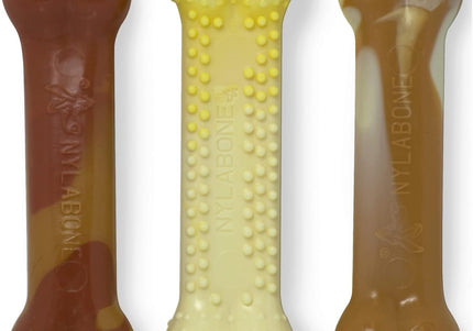 Nylabone Extreme Dura Chew Triple Pack – Durable Chew Set, Chicken, Corn, Vanilla Flavors