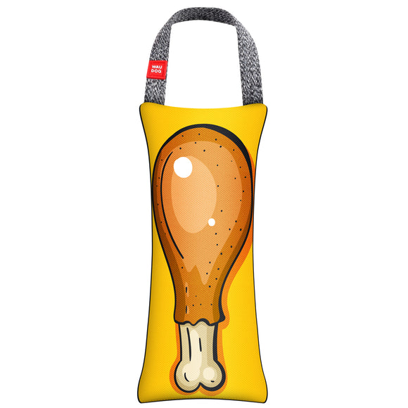 Waudog Chicken Drumstick Tug Toy – Colorful Durable Rubber, Small Size