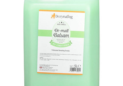 DezynaDog De-Matt Balsam Conditioner – Concentrated Detangling Formula, 1:10 Mix, 5L Bottle