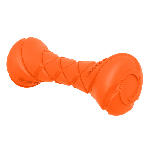 PitchDog Barbell Bone-Shaped Fetch Toy – Lightweight Durable Orange Design
