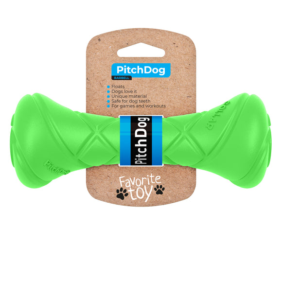 PitchDog Barbell Bone-Shaped Fetch Toy – Lightweight Durable Orange Design