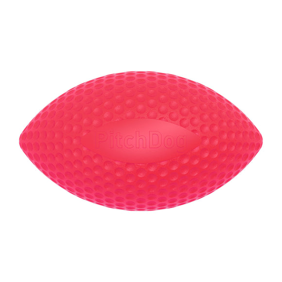 PitchDog Sportball Rugby Ball Dog Toy – Durable Lightweight Design, Raspberry Color