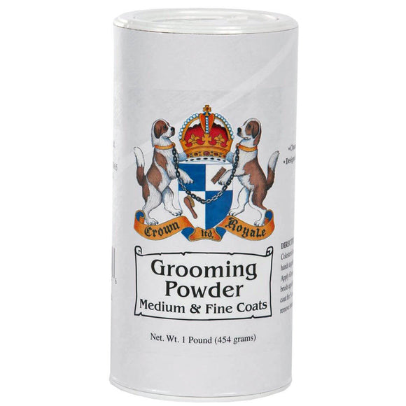 Crown Royale Grooming Powder – Medium and Fine Coat Formula, 453g, Residue-Free Finish