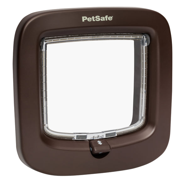 PetSafe Manual-Locking Cat Flap – White Door with Built-in Tunnel and Secure Locking Mechanism
