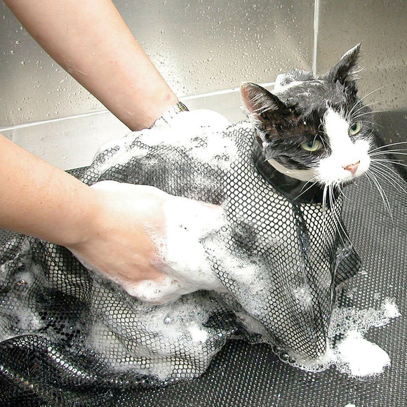Show Tech Cat Bath Net Bag – Secure Mesh Design, 35x50cm, Easy Grooming Access