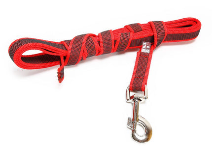 Julius K9 Supergrip Color & Gray Training Leash 1.4x300cm – Non-Slip Durable Red Lead