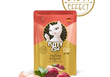 Kitty Cat Filet in Pate – Chicken and Beef 85g Pouch, Tender Fillet Texture