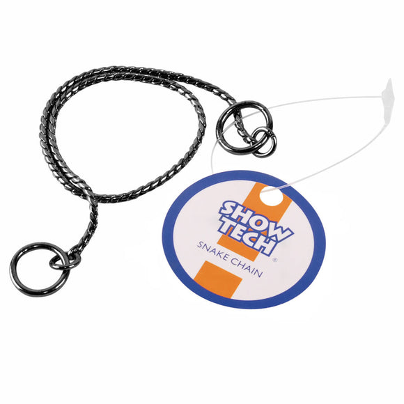 Show Tech Elegant Metal Dog Chain – Exhibition Size 30cm x 2.5mm, Anthracite Finish