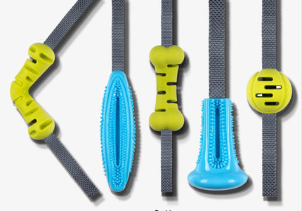 Nuzzle Puzzle Fling N Forage Stick – Rubber Dog Toy with Handle, Durable Treat Dispenser