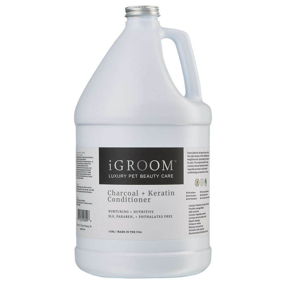 iGroom Charcoal Keratin Conditioner – Detoxifying Moisturizing Formula, Concentrate 1:16, 3.8L