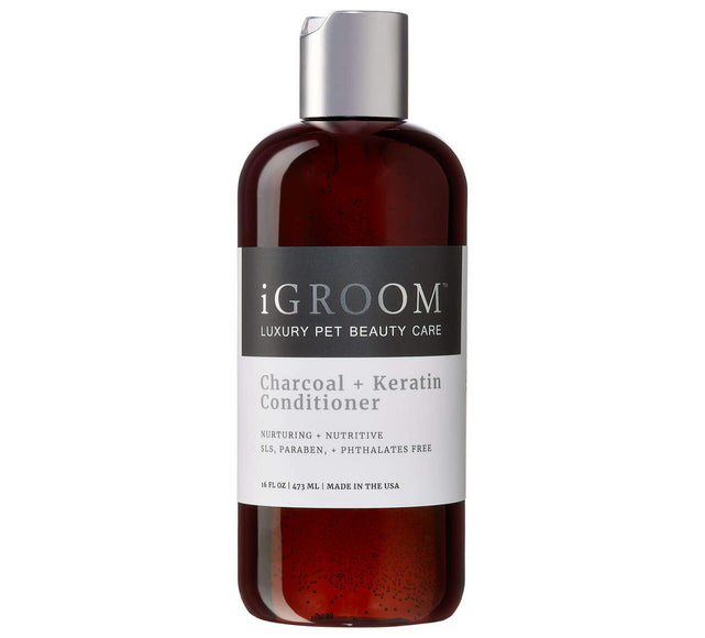 iGroom Charcoal Keratin Conditioner – Detoxifying Moisturizing Formula with Keratin, 473ml