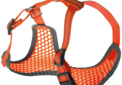 Record Fluo Orange Harness – Airy Mesh Dog Harness with Reflective Strips, Large Size