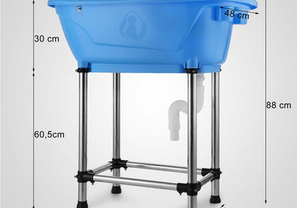 GroomStar Small Animal Bath Tub – Blue Lightweight Basin, Ideal for Compact Spaces