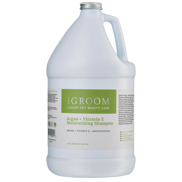 iGroom Argan Vitamin E Shampoo – Moisturizing Concentrate, Deep Cleansing Formula, 3.8L