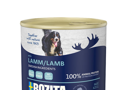 Bozita Lamb Wet Dog Food – Tender Lamb Recipe, 625g Can, High-Quality Protein