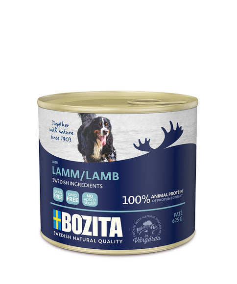 Bozita Lamb Wet Dog Food – Tender Lamb Recipe, 625g Can, High-Quality Protein