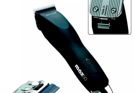 Moser MAX 50 Professional Grooming Clipper – Quiet Operation, 1mm Blade with Attachments