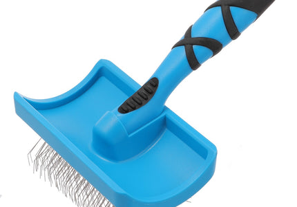 Groom Professional Slicker Brush Soft Medium – Profiled Poodle Brush with Long Flexible Pins