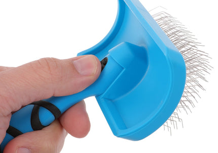 Groom Professional Slicker Brush Soft Medium – Profiled Poodle Brush with Long Flexible Pins