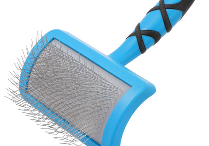 Groom Professional Slicker Brush Soft Medium – Profiled Poodle Brush with Long Flexible Pins