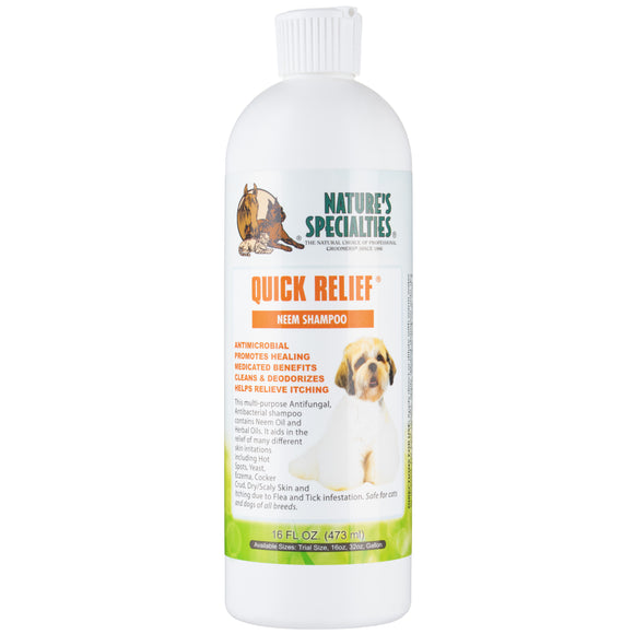 Nature's Specialties Quick Relief Medicated Shampoo with Neem Oil, Concentrate 1:8, 473ml – Fast-Acting Soothing Formula