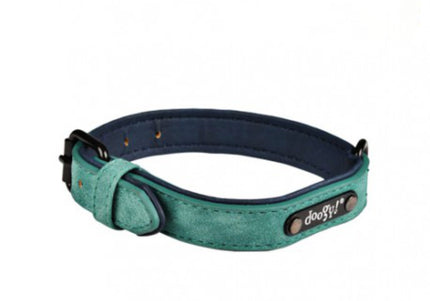 Doogy Simili Sweet Eco-Leather Dog Collar – Green, 35cm, Durable and Stylish Design