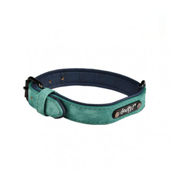 Doogy Simili Sweet Eco-Leather Dog Collar – Green, 30cm, Durable and Stylish Design