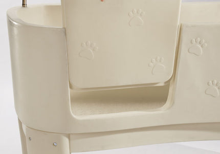Blovi Large Stationary Grooming Bathtub – Ecru, Spacious and Durable Design