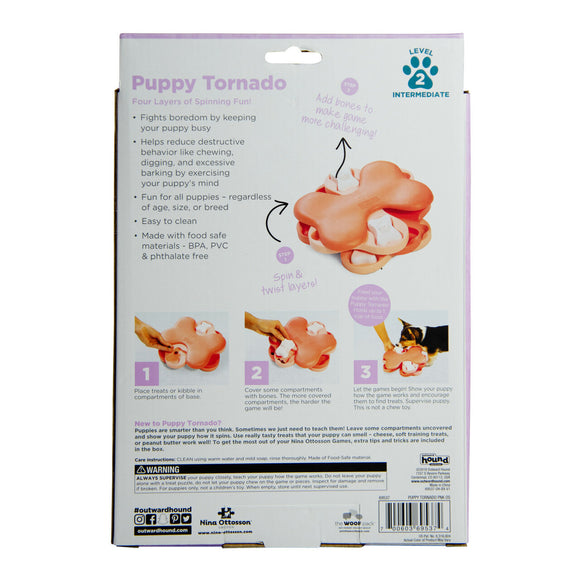 Nina Ottosson Puppy Tornado – Interactive Level 2 Puzzle Game, Durable Spinning Treat Dispenser