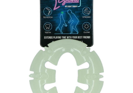 Glow Bite Right Tonight Glowing Fetch Ring – Fluorescent 10cm Dog Toy, Durable Design