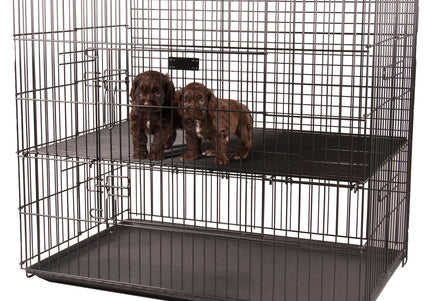 Show Tech Puppy Play Pen Large 122x122x81cm – Adjustable Double-Bottom Cage, Spacious Secure Design