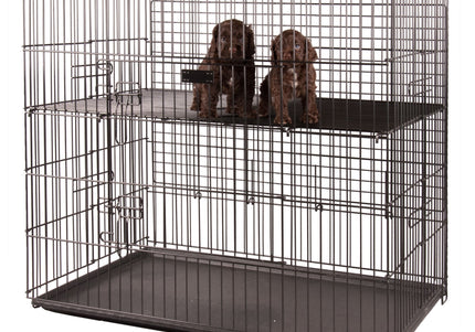 Show Tech Puppy Play Pen Medium 92x92x81cm – Adjustable Double-Bottom Cage, Secure and Spacious Design
