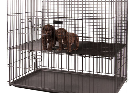 Show Tech Puppy Play Pen Medium 92x92x81cm – Adjustable Double-Bottom Cage, Secure and Spacious Design