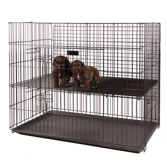 Show Tech Puppy Play Pen Medium 92x92x81cm – Adjustable Double-Bottom Cage, Secure and Spacious Design