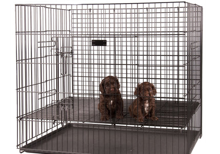 Show Tech Puppy Play Pen Medium 92x92x81cm – Adjustable Double-Bottom Cage, Secure and Spacious Design